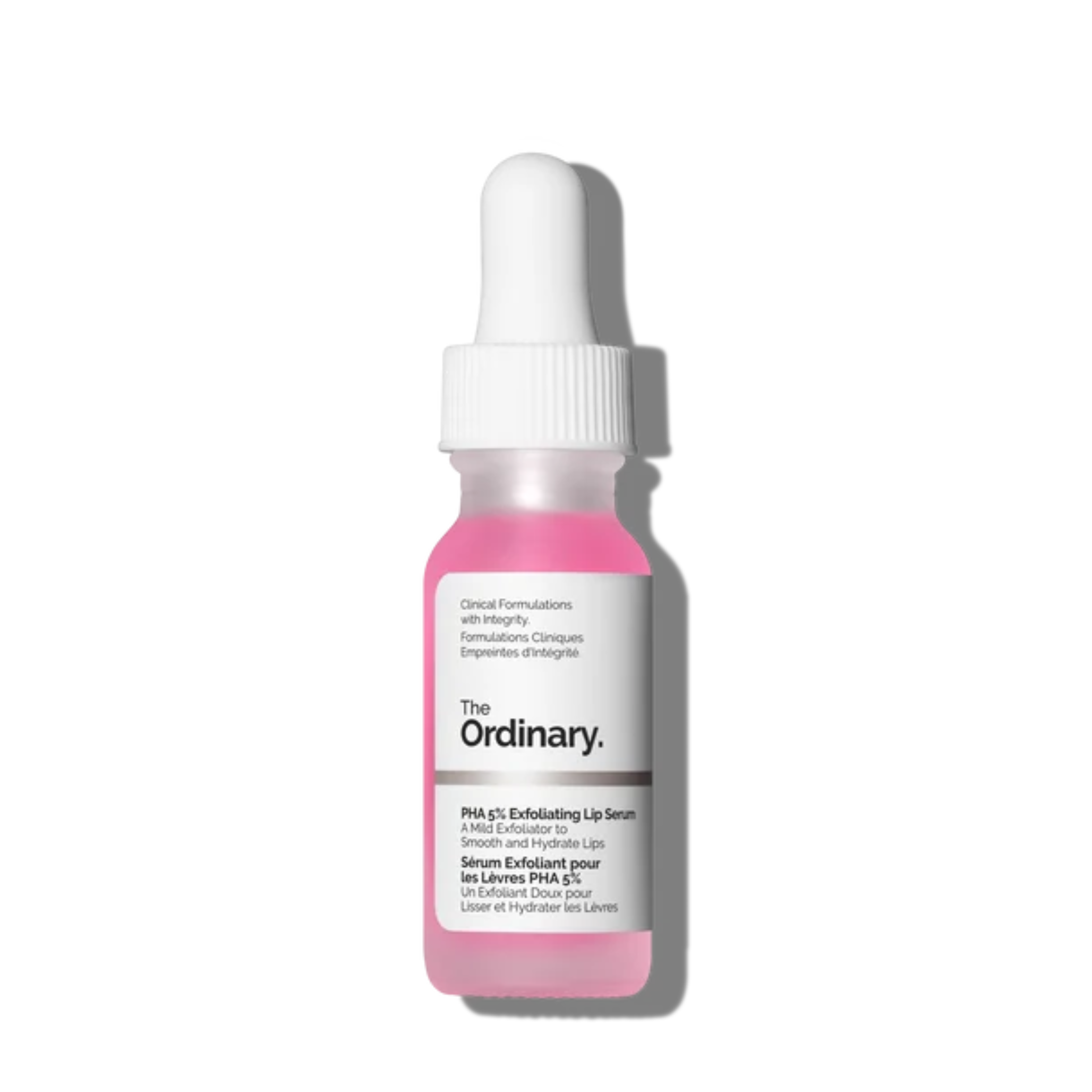 The Ordinary PHA 5% Exfoliating Lip Serum pink dropper bottle