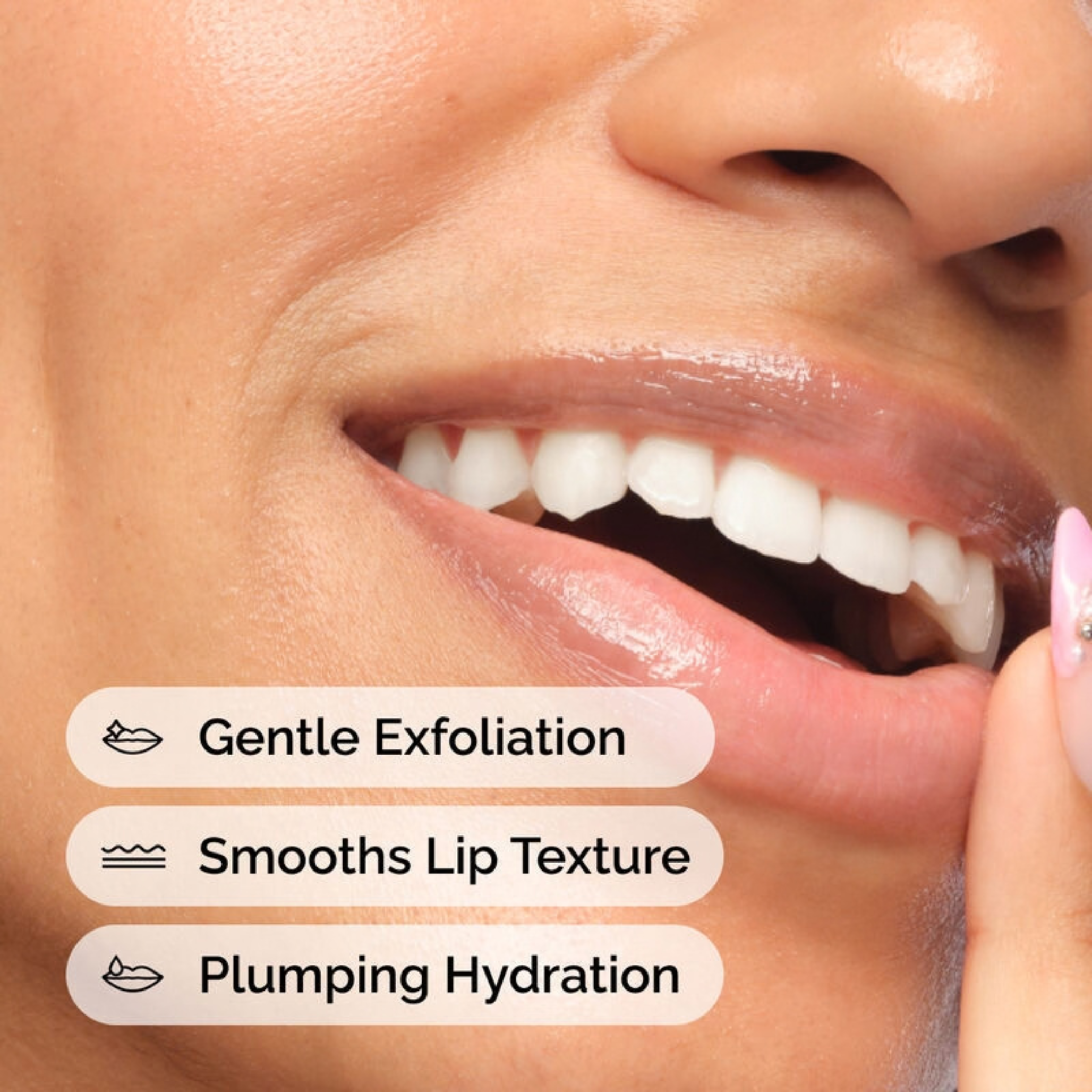 PHA 5% Exfoliating Lip Serum benefits: gentle exfoliation, smoother lip texture, and plumping hydration